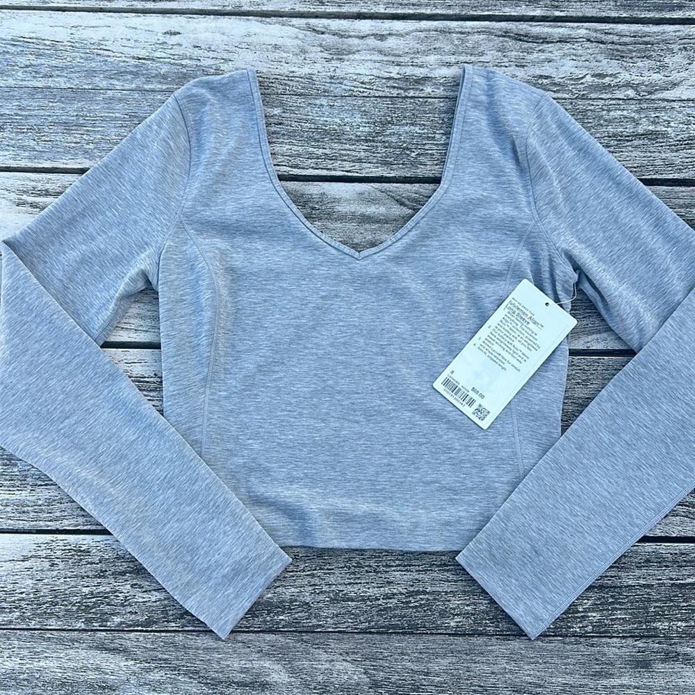 NWT Lululemon Align Long Sleeve Shirt Heathered Gray Sz 8